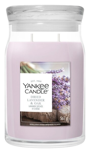 Vonná svíčka ve skle Signature velká 2 knoty Dried Lavender & Oak