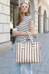 Stylová kabelka Reisenthel Daily Shopper Summerstripes coffee