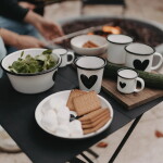 Eulenschnitt Smaltovaný hrnek na espresso Heart 70 ml, bílá barva, kov