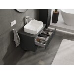 MEXEN/S - Rivel koupelnová skříňka pod umyvadlo 70 cm s deskou, 2 zásuvky, reliéf , grafit mat 91A20-07047-2-BFFC66
