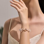 Náramek z čirého křišťálu Eirian - kolekce Ranní rosa, Stříbrná 20 cm
