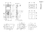 GEBERIT - Duofix Set předstěnové instalace, klozetu Gaia a sedátka softclose, tlačítko Delta01, alpská bílá SANI11CA3107