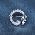 Brož Swarovski Elements Montanari II - motýl, Modrá