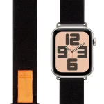 OBAL:ME Textilní Řemínek pro Apple Watch 42-49mm M-L Black/Orange (57983126806)