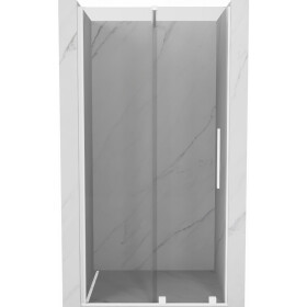 MEXEN/S - Velar posuvné sprchové dveře 85, transparent, bílá 871-085-000-01-20