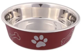 TRIXIE Miska nerezová s plastovým povrchem / Miska pro psy / O 17 cm / 750 ml (G14-25243)