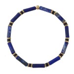 Luxusní pánský náramek Antonio Gold - sodalit, onyx, hematit, 20 cm Modrá