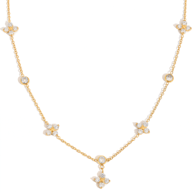 ELENYS Floral Shine – pozlacený náhrdelník 18K žluté zlato Délka: 44+5 cm / max. 49 cm