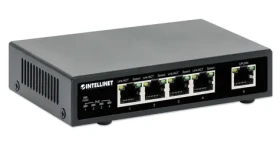 Intellinet 5-portový Gigabit PoE+ switch / Switch / 5x Gigabit RJ45 / 4x PoE+ porty / 62 W / kovové tělo (561839)