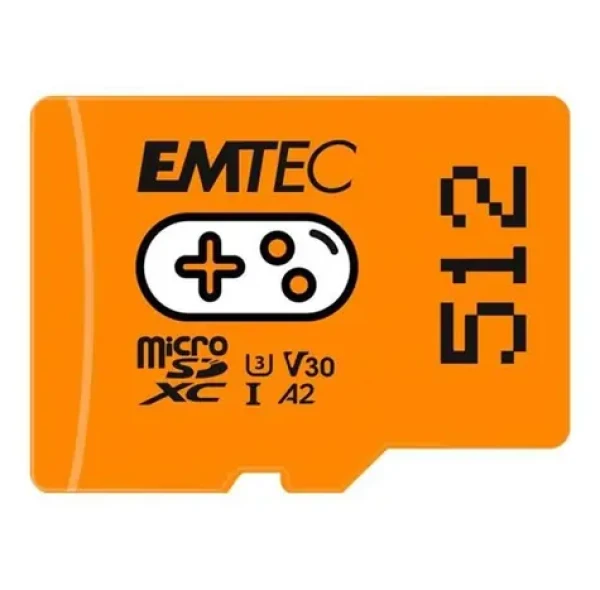 EMTEC GAMING microSDXC 256GB / Class 10 / UHS-I / U3 / A2 / V30 / čtení 100MBs / zápis 50MBs (ECMSDM512GXCU3)