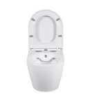 Erga Lily, závěsná WC mísa s funkcí bidetu + toaletní sedátko, bílá lesklá, ERG-V03-LILY-RIM-BID-WH