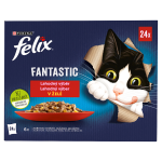 Felix Fantastic s kuřetem hovězím králíkem a jehněčím v želé 24 x 85 g