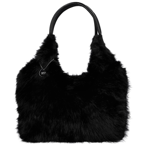 Módní dámská plyšová kabelka do ruky Viorica, černá