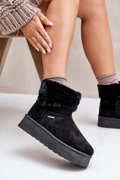 Sněhové boty na platformě s kožešinou Big Star OO274A108 Černé 41