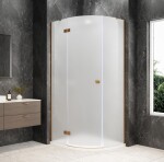 POLYSAN - GLOBE COPPER MATT čtvrtkruhový sprchový kout 900x800, matné sklo, levé GB2980MLPG