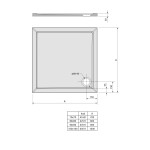 POLYSAN - KARIA sprchová vanička z litého mramoru, čtverec 90x90cm, bílá 43511