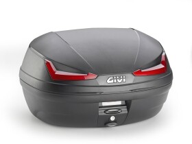 E455N Simply IV kufr Givi černý (Monolock s vlastní plotnou), červené odrazky, objem 45 litrů