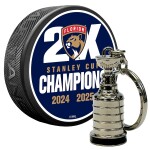Fanatics Set puku a přívěšku Florida Panthers NHL 2025 Stanley Cup Champions Puck & Keychain