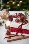 Ib Laursen Sametová stuha na špulce Bordeaux – 10 m, červená barva, textil