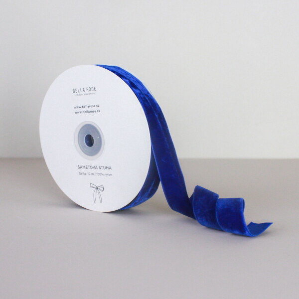 Bella Rose Sametová stuha 2 cm – Royal Blue (10 m), modrá barva, textil