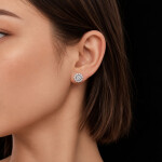Luxusní stříbrné náušnice Evadne 0,5 ct MOISSANITE + CERTIFIKÁT, Stříbrná certifikát GRA, hadřík na čištění stříbra, dárková krabička