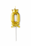 Dortová svíčka s "korunkou" zlatá č.0