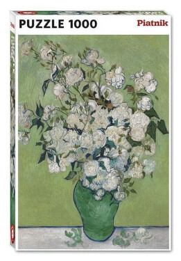 Puzzle Van Gogh: Váza s bílými růžemi 1000 dílků