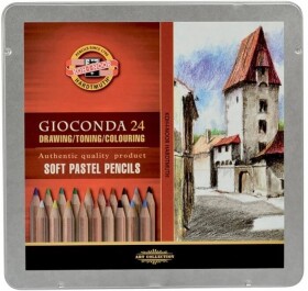 Koh-i-Noor Gioconda Soft Pastel Pencils sada 24 ks v plechu 8828