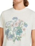 Dámské merino triko s krátkým rukávem ICEBREAKER Wmns 150 Tech Lite SS Crop Tee NZ Flora, Ecru Hthr velikost: L