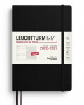 Týdenní plánovač Zápisník Black, Medium A5 2027, 18měs., anglicky