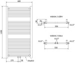 MEXEN/S - Mars radiátor + topná tyč 1200 x 600 mm, 600 W, bílá W110-1200-600-2600-20
