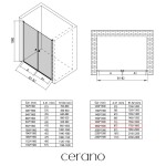 CERANO - Sprchové 2-křídlové dveře Antelo L/P - 6 mm - černá matná, transparentní sklo - 180x190 CER-440408