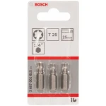 BOSCH Extra-Hart 2607001615 / Šroubovací bit zvlášť tvrdý / T25 / 25 mm / 3 ks (2607001615)