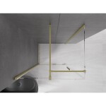 MEXEN/S - Velar sprchový kout 90 x 85, transparent, zlatá kartáčovaná 871-090-085-01-55