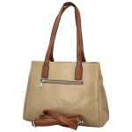 Trendy dámská koženková kabelka na rameno Remiga, béžová