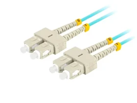Lanberg SC/UPC-SC/UPC azurová / Optický patch kabel / Duplex / OM3 50/125 / LSZH / 3 m (FO-SUSU-MD31-0030-TQ)