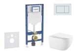 GEBERIT - Duofix Set předstěnové instalace, klozetu Gaia a sedátka softclose, tlačítko Sigma30, bílá/bílá mat SANI11CA3142B