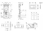 GEBERIT - Duofix Set předstěnové instalace, klozetu a sedátka Duravit D-Code, tlačítka Sigma30, Rimless, SoftClose, bílá/lesklý chrom SANI11CP3105