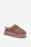 Dámské Sněhule Na Platformě Zateplené Kožíškem Leopard Hnědé Remenia 40