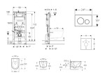 GEBERIT - Duofix Set předstěnové instalace, klozetu Oudee a sedátka softclose, tlačítko Sigma20, nerez SANI11CA6101B