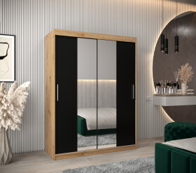 Šatní skříň Abi T1 Barva korpusu: Dub artisan, Rozměry: 150 cm, Dveře: Černá