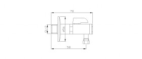 SAPHO - Rohový ventil s matkou, 1/2"x 3/8", bronz 2020BRO