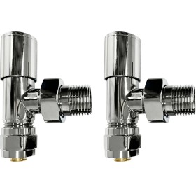 CERANO Připojovací sada radiátorových ventilů - ruční - rohová - 1/2"/PEX 16x2 mm - chrom