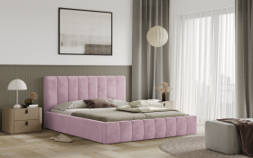 FRONTI Postel RIMINI 140x200 růžová s úložným prostorem