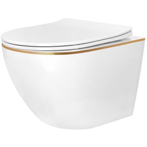 REA - Závěsná WC mísa Carlo Mini Tornado NFQ GOLD EDGE REA-C6801