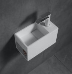CERANO - Umývátko z litého mramoru Zeno, závěsné pravé - bílá matná - 33x18 CER-8050BD80377
