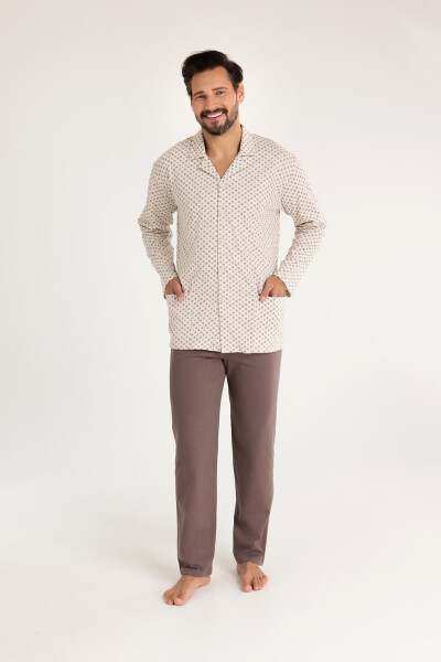Pyžamo Regina 486 dlouhé/r 2XL-3XL z25/26 pánské rozepínací tmavě modrá 3xl