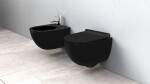 REA/S - SET závěsné WC Carlo Mini Black Mat + Bidet Carlo Black KPL-00672