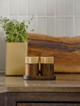 GEJST Mlýnek na sůl a pepř Sina Dark Oak / Brass, hnědá barva, dřevo, kov