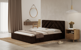 FRONTI Postel PRATO 180x200 hnědá s úložným prostorem